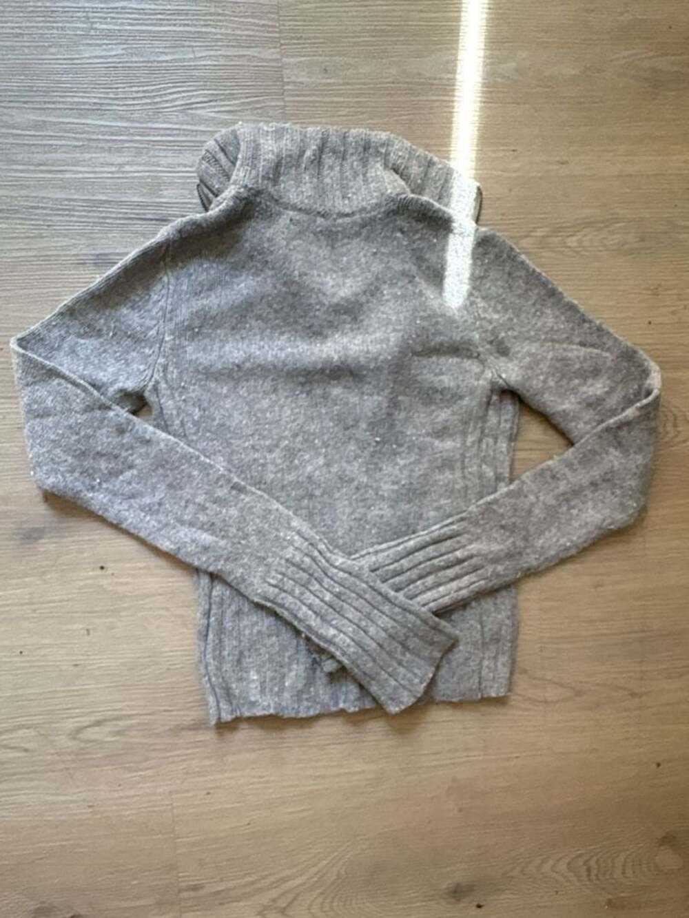 Y2K Grey Abercrombie & Fitch knit zip-up mock neck sweater 2000s - Picture 6 of 6